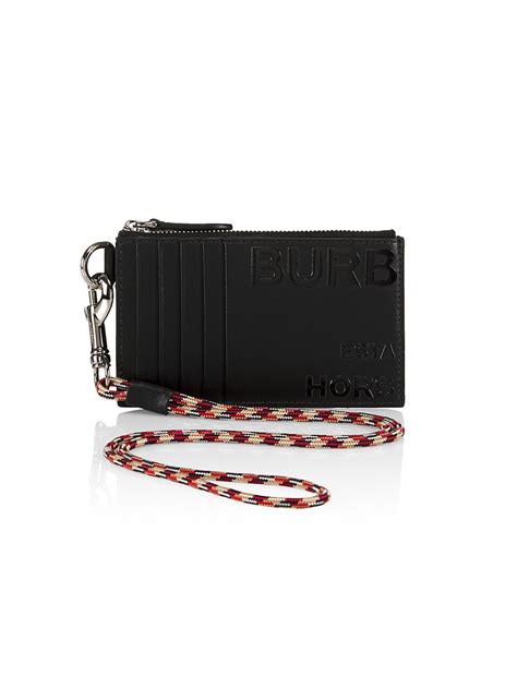 Burberry Horseferry Print Leather Card Case Lanyard